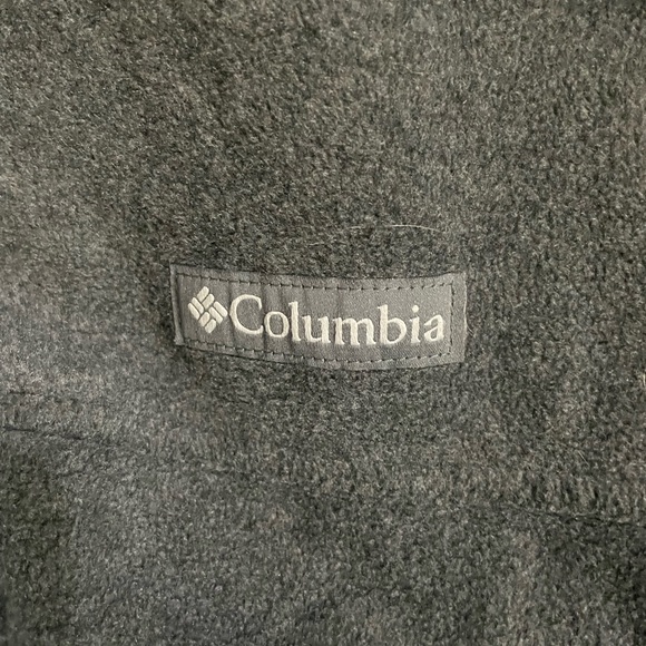 Gray mens Columbia fleece jacket - Picture 2 of 4